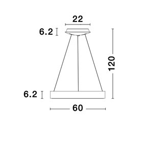 Luminaria Led colgante suspension NOVA LUCE RANDO THIN NL-9453454 Oro
