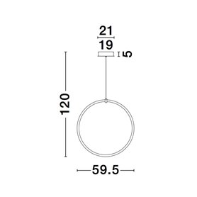 Luminaria Led colgante suspension NOVA LUCE GIRDINO NL-9892163 Negro D59.5