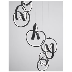 Lampara Led colgante NOVA LUCE RINGS NL-9104351 Negro