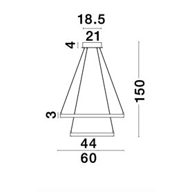 Lampara Led colgante suspension NOVA LUCE LEON NL-8100281 Oro 