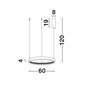 Lampara Led colgante suspension NOVA LUCE PRESTON NL-9865160 Negro D60