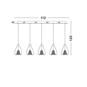 Luminaria colgante suspension NOVA LUCE HUGO NL-1600200505 Cromo