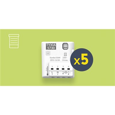 Eco Pack TYXIA 5730 x 5uds para persianas motorizadas DELTA DORE 6351416