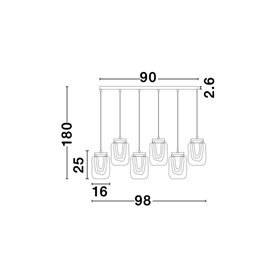Luminaria Led colgante suspension NOVA LUCE GRANI NL-9160286 Oro