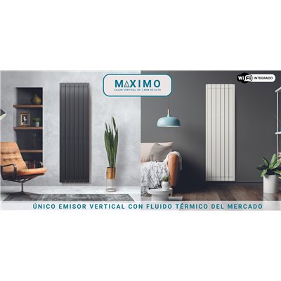 Radiador eléctrico 1,80m alto FARHO MAXA04 serie MÁXIMO negro 4 modulos 1500W