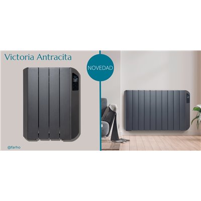 Radiador eléctrico FARHO VICNWPN06 serie VICTORIA WIFI antracita 6 modulos 1000W