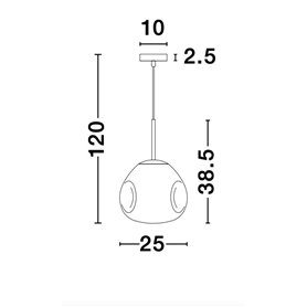 Luminaria colgante suspension NOVA LUCE LAVA NL-9190401 Cobre