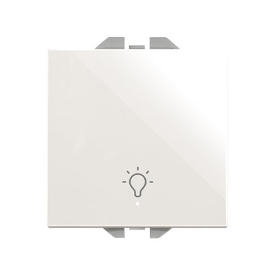 Pulsador grabado luz luminoso ancho 20000161-190 SIMON 270 Blanco mate