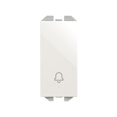 Pulsador estrecho con grabado campana 20001152-190 SIMON 270 Blanco mate