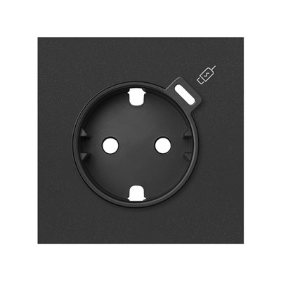 Kit frontal 1 elemento SIMON 100 base schuko y USB C 10020137-238 Negro mate