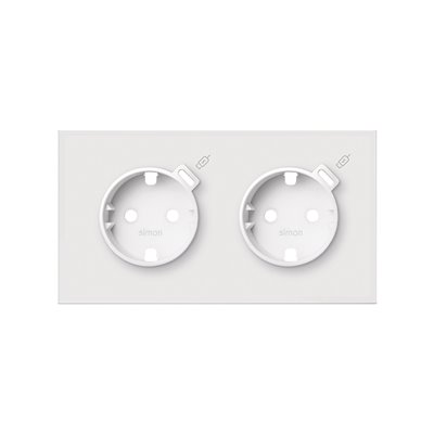 Kit frontal 2 elementos 2 base + 2 USB C SIMON 10020248-230 Simon 100 Blanco mate