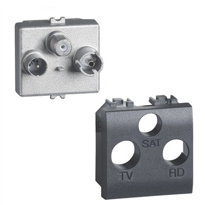 Base TV/R-SAT L4217M2P10N Final LivingLight 2 modulos Antracita