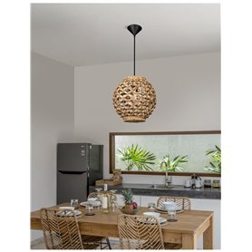 Luminaria colgante suspension NOVA LUCE GRIFFIN NL-9858720 Mimbre