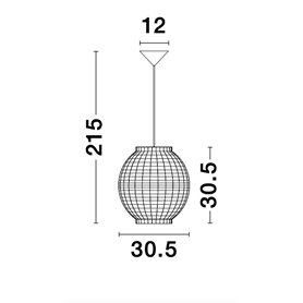 Luminaria colgante suspension NOVA LUCE GRIFFIN NL-9858720 Mimbre