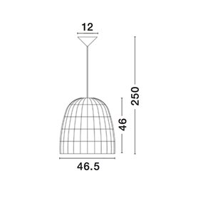 Luminaria colgante suspension NOVA LUCE DESTIN NL-9586671 Ratan gris