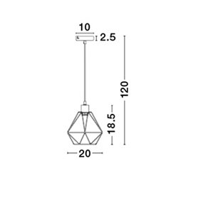 Luminaria colgante suspension NOVA LUCE PIETRA NL-673601 Metal negro