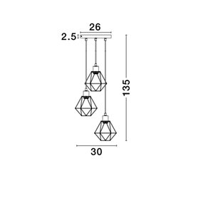 Luminaria colgante suspension NOVA LUCE PIETRA NL-673603 Metal negro