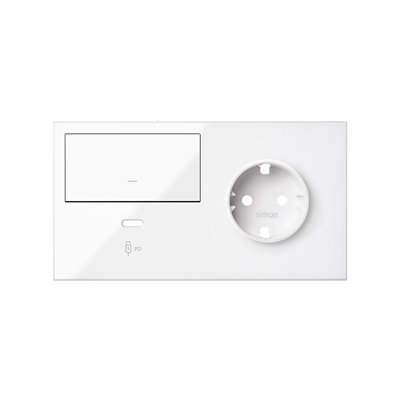 Kit frontal 2 elementos 1 base+USB C + tecla 10020255-130 SIMON 100 Blanco brillo