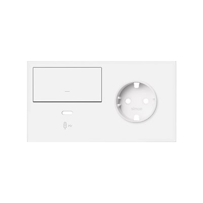 Kit frontal 2 elementos 1 base+USB C + tecla 10020255-230 SIMON 100 Blanco mate