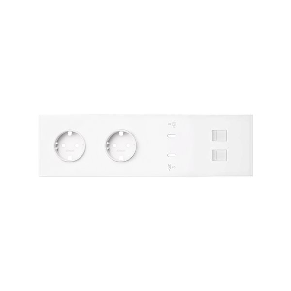 Kit frontal 4 elementos 2 bases + 2 USB C rápida + 2 RJ45 10020411-230 SIMON 100 Blanco mate