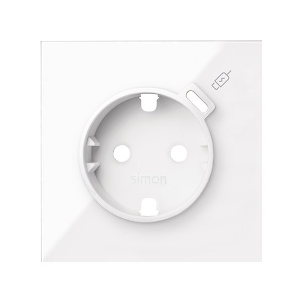 Tapa enchufe schuko + USB C SIMON 100 10000050-130 Blanco Brillo