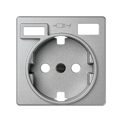 Tapa base enchufe schuko para 2x USB tipo A+C 8200050-033 SIMON serie 82 Aluminio
