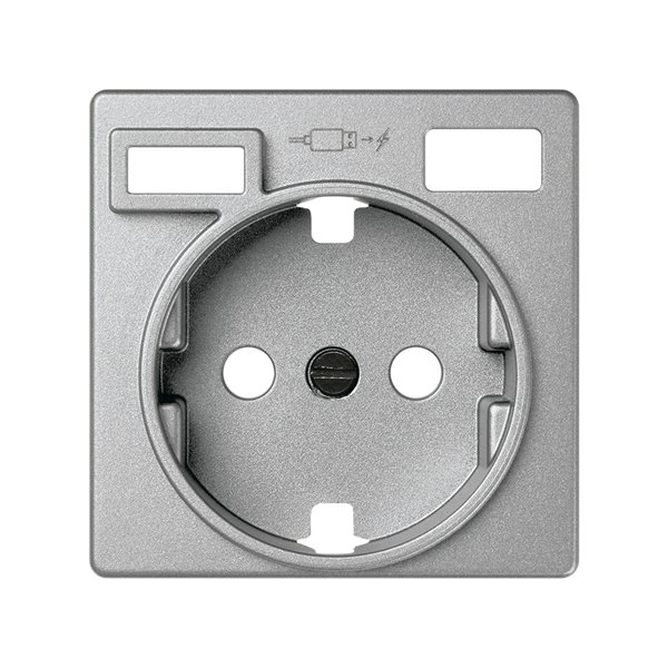 Tapa base enchufe schuko para 2x USB tipo A+C 8200050-033 SIMON serie 82 Aluminio