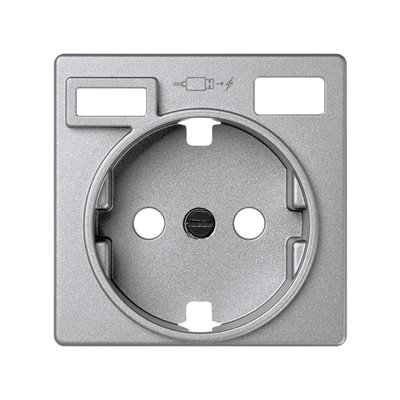 Tapa base enchufe schuko para 2x USB tipo A+C 8200050-093 SIMON serie 82 Aluminio