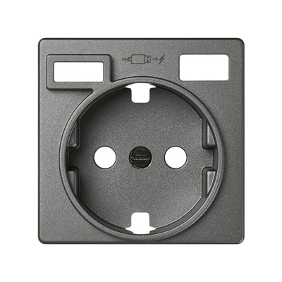 Tapa base enchufe schuko para 2x USB tipo A+C 8200050-096 SIMON serie 82 Titanio