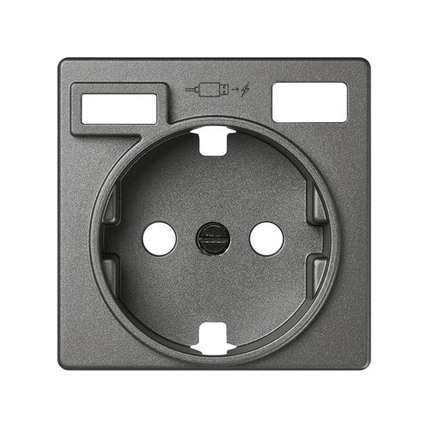 Tapa base enchufe schuko para 2x USB tipo A+C 8200050-096 SIMON serie 82 Titanio