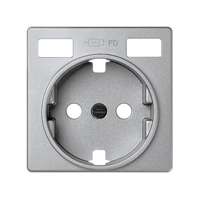 Tapa base enchufe schuko para 2x USB tipo C+C 8200061-093 SIMON serie 82 Aluminio