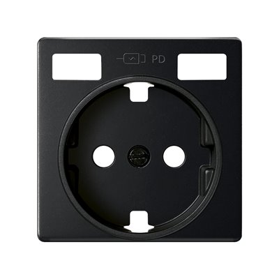 Tapa base enchufe schuko para 2x USB tipo C+C 8200061-098 SIMON serie 82 Negro mate