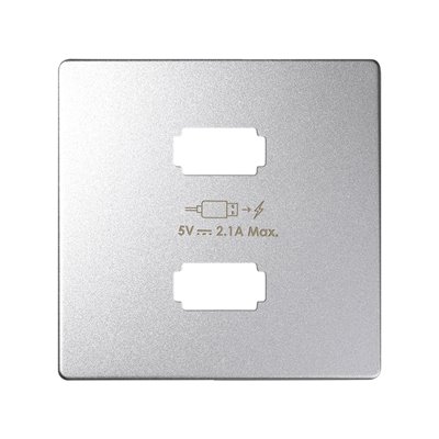Placa cargador USB 2 conectores 5 Vdc 2.1A 8221096-093 SIMON 82 Aluminio