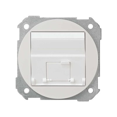 Placa de voz y datos RJ45 con guardapolvo SIMON 88081-30 Simon 88 Blanco