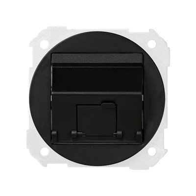 Placa de voz y datos RJ45 con guardapolvo SIMON 88081-38 Simon 88 Grafito