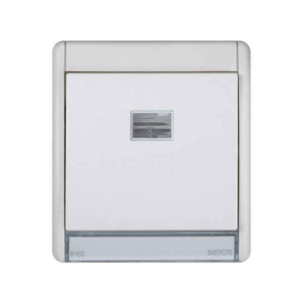 Conmutador componible con luminoso 10AX IP55 SIMON AQUA 4400204-030 Blanco