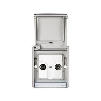 Toma TV intermedia componible SIMON AQUA 4400467-035 Gris