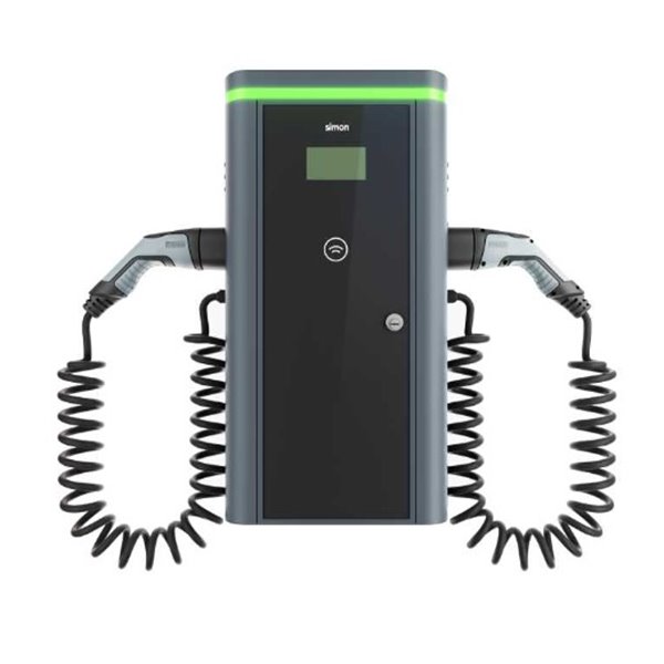 Punto recarga pared 2 espiral 4m T2 Trifásico 22 kW - Max. 44 kW + Módem 4G SIMON NEON 0631213-100