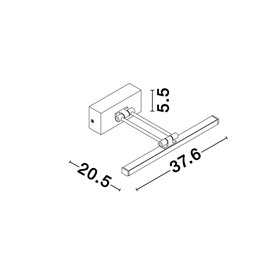 Luminaria Led aplique cuadro NOVA LUCE MARNELL NL-9117301 Laton