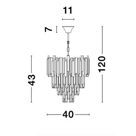 Luminaria colgante suspension NOVA LUCE GRANE NL-9181100 Oro D40