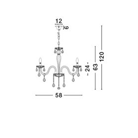 Luminaria colgante suspension NOVA LUCE MOZART NL-51231402 Cromo D58
