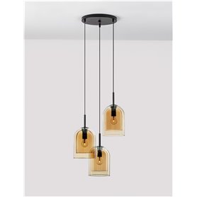 Luminaria Led colgante NOVA LUCE VELOR NL-9236735 Negro/Champagne
