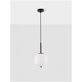Luminaria Led colgante NOVA LUCE LATO NL-9624074 Negro/Cristal Opal