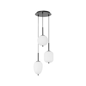 Luminaria Led colgante NOVA LUCE LATO NL-9624078 Negro/Cristal Opal