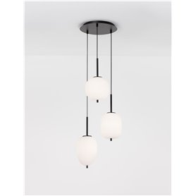 Luminaria Led colgante NOVA LUCE LATO NL-9624078 Negro/Cristal Opal