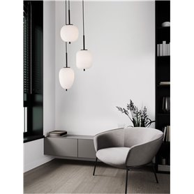 Luminaria Led colgante NOVA LUCE LATO NL-9624078 Negro/Cristal Opal