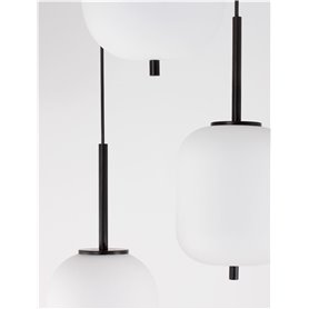 Luminaria Led colgante NOVA LUCE LATO NL-9624078 Negro/Cristal Opal