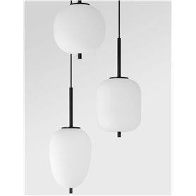 Luminaria Led colgante NOVA LUCE LATO NL-9624078 Negro/Cristal Opal