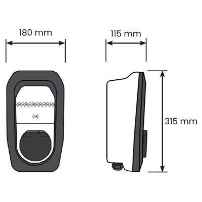 Cargador vehículo eléctrico trifásico CIRCUTOR eHome 5 V25560. negro