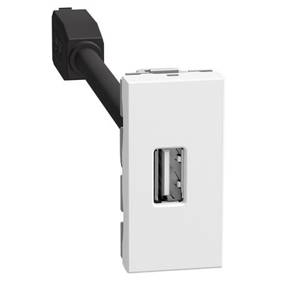 Base USB tipo A preconectado 1 módulo BTICINO Light Now YW4285P white